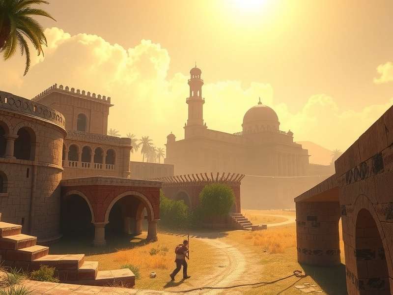 Hampi Palace Pursuit gameplay screenshot showing ancient ruins exploration